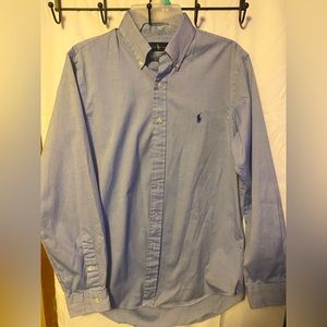 Long sleeve light blue men’s polo shirt